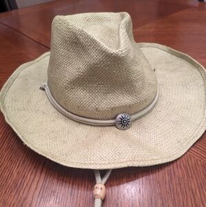Wide brimmed straw like hat